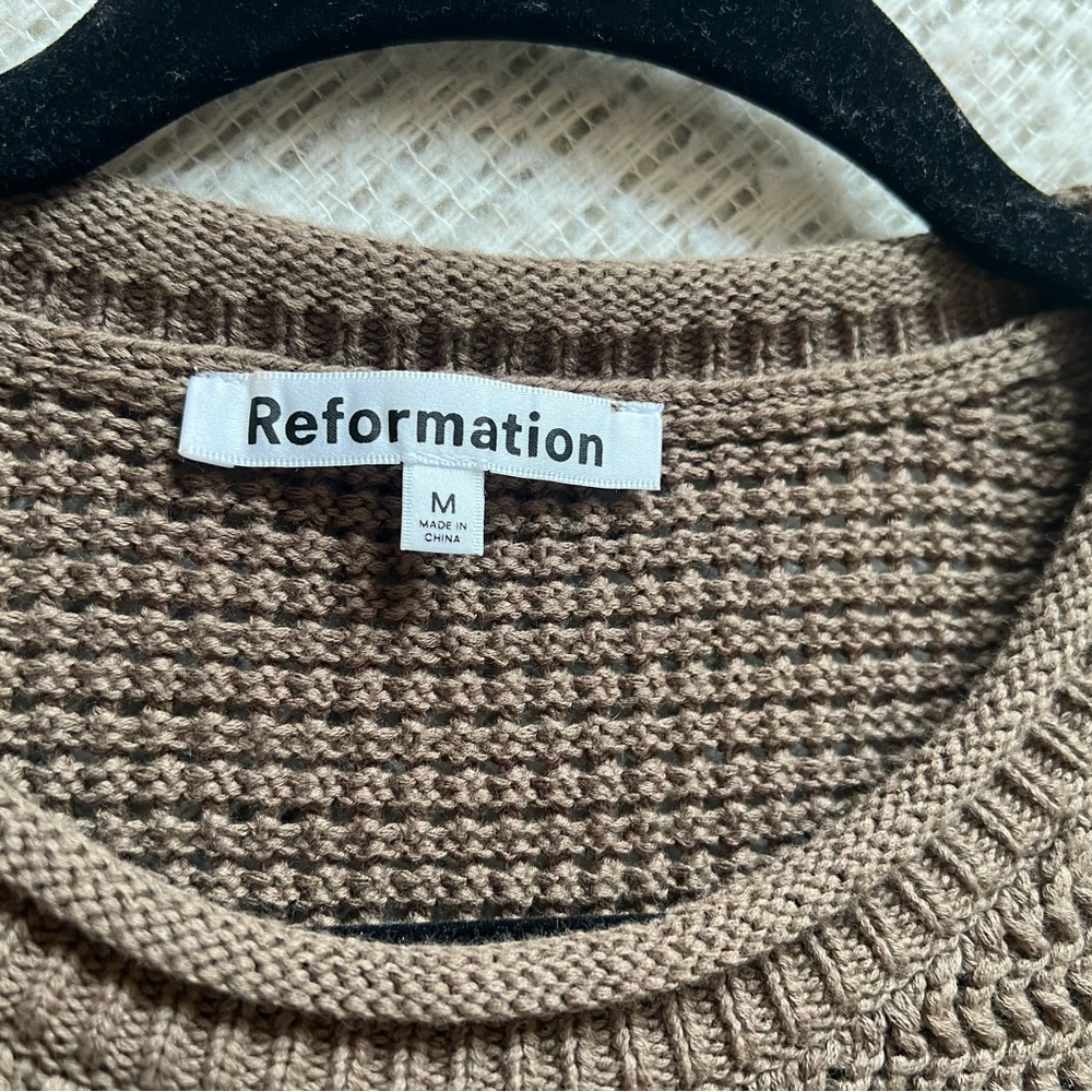 Reformation Nolan knit dress in sitake brown USA medium - Picture 11 of 13